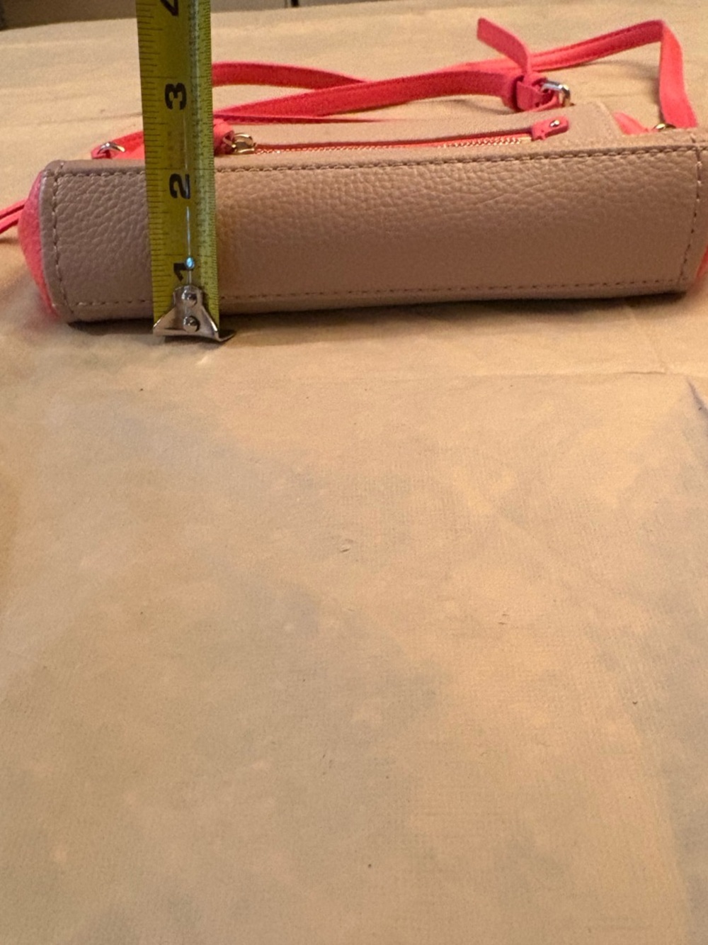 kate spade Taupe and Bright Pink Pebbled Leather Crossbody - Picture 6 of 8